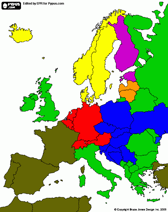 Germania in europa da colorare