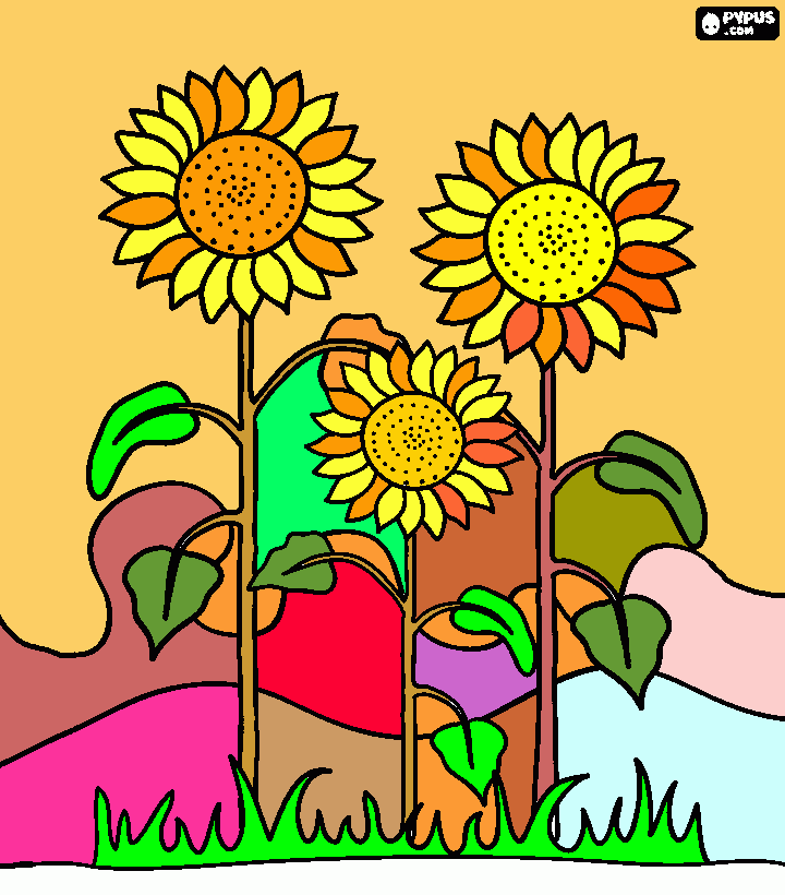 girasoli da colorare