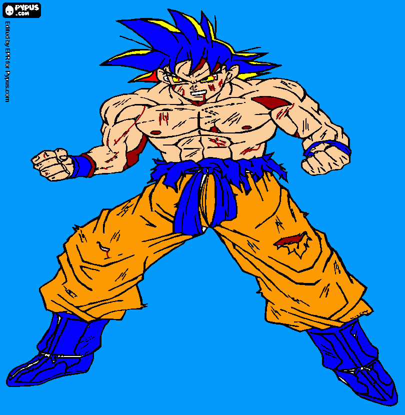 goku blu da colorare