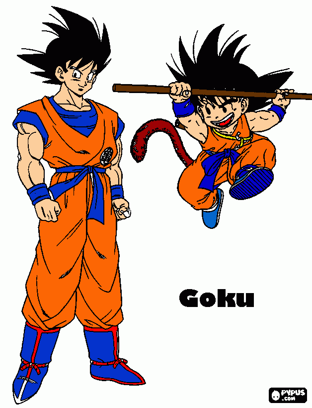 goku grande e piccolo da colorare