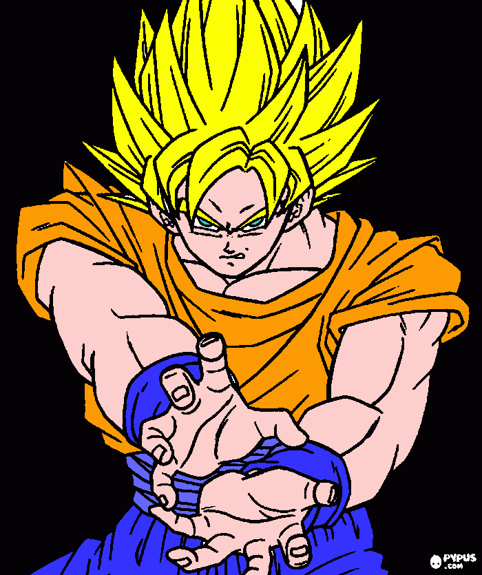 GOKU ONDA ENERGETICA da colorare