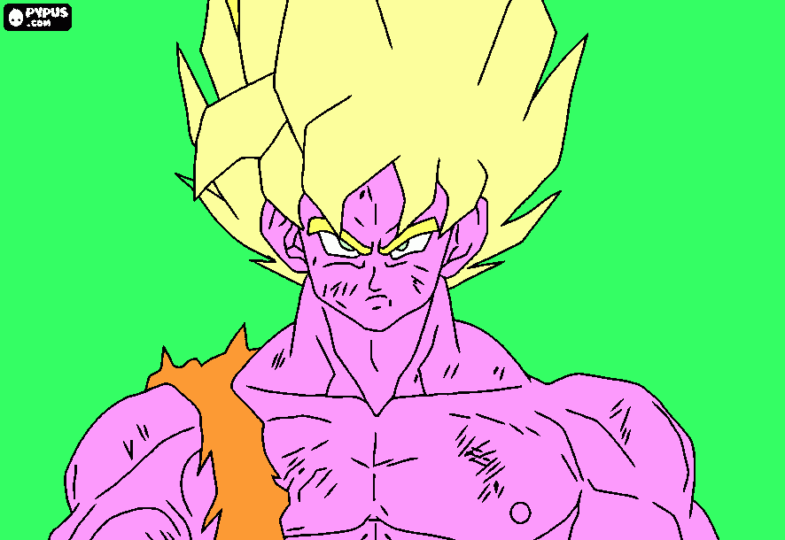 goku pronto a combatere da colorare