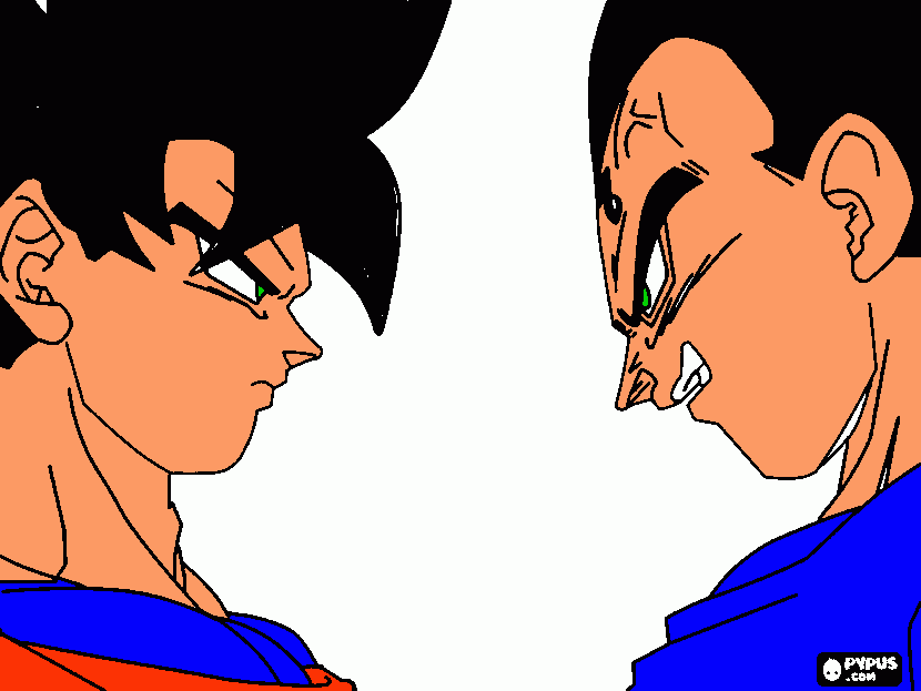 goku vs vegeta da colorare