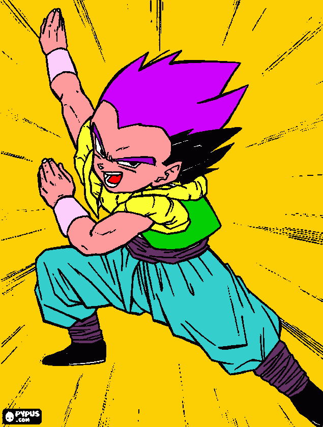 gotenks il super guerriero da colorare