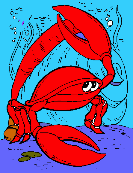 granchio rosso da colorare