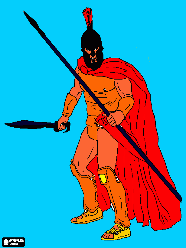 guerriero spartano-greco da colorare