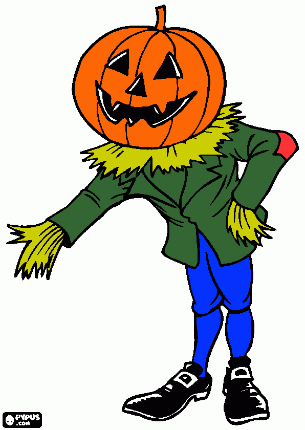 Halloween scarecrow da colorare