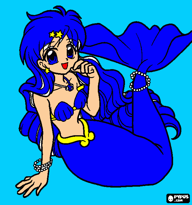 Hanon principessa sirena da colorare