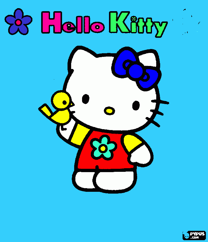 hello kitti da colorare