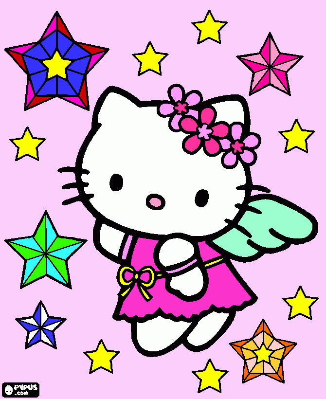 hello kitty stelle stelline da colorare