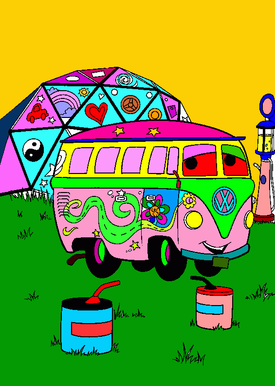hippie m/ da colorare