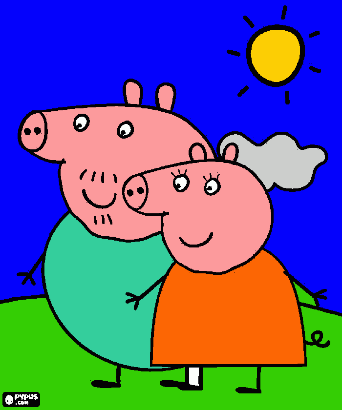 i genitori di peppa pig da colorare