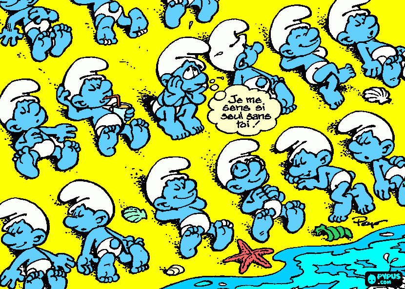 i puffi al mare da colorare
