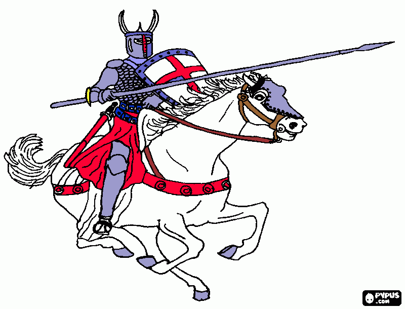 il cavaliere crociato da colorare