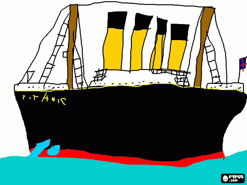 il Titanic da colorare