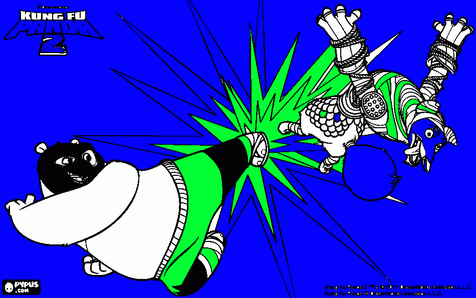 immagine kun fu panda e i suoi amici da colorare