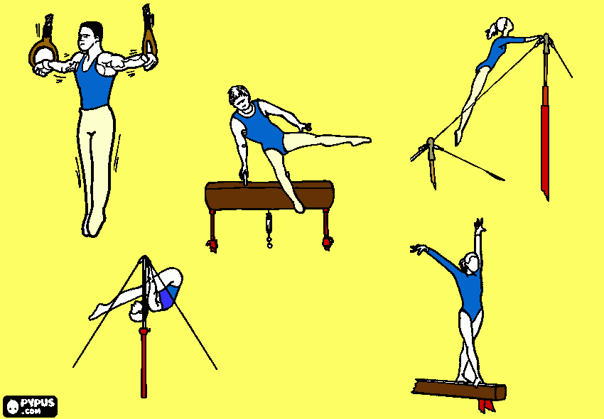 immagini ginnastica artistica femminile e maschile da colorare