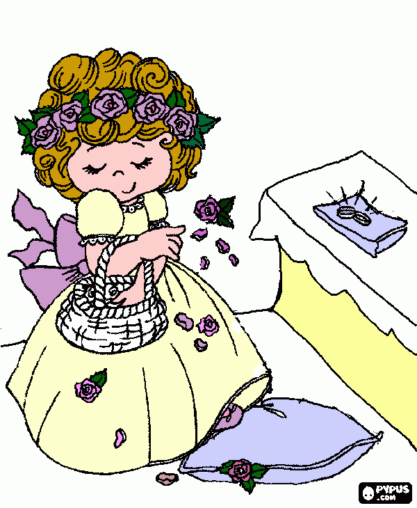 invito damigella per matrimonio da colorare