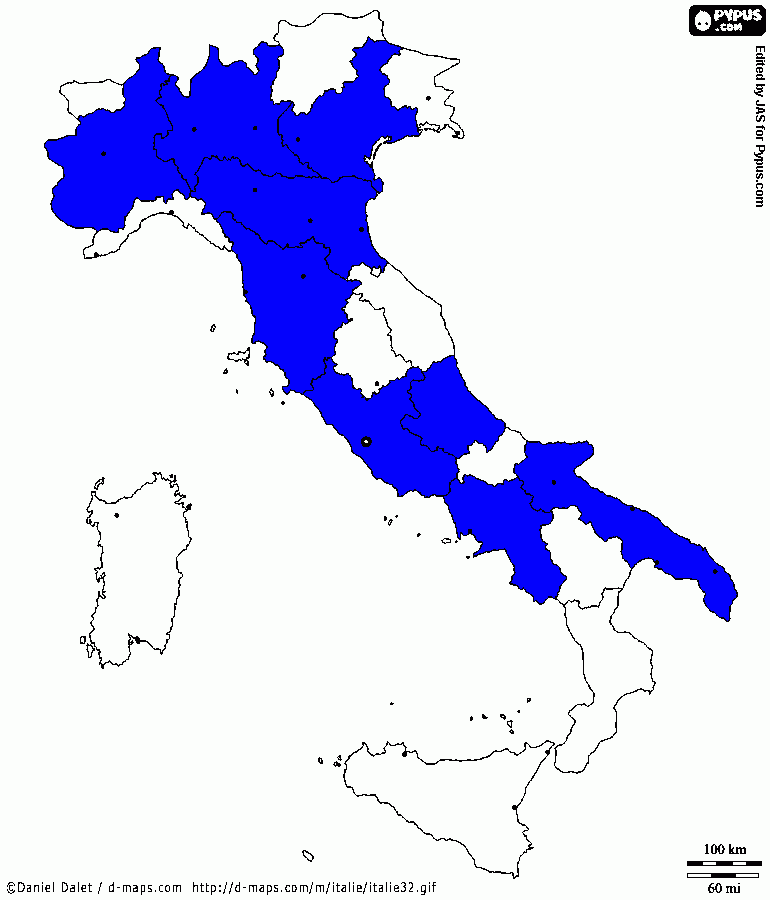 Italia regioni da colorare