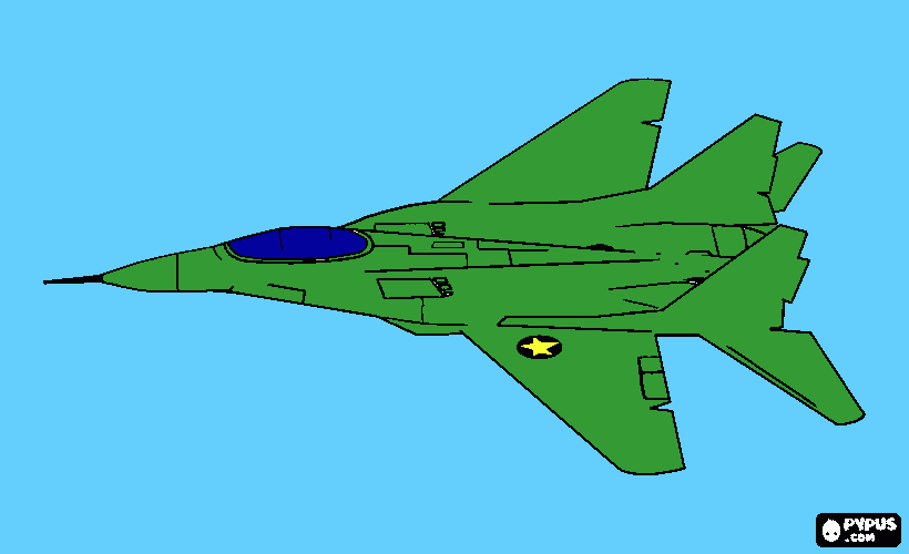JET MILITARE da colorare
