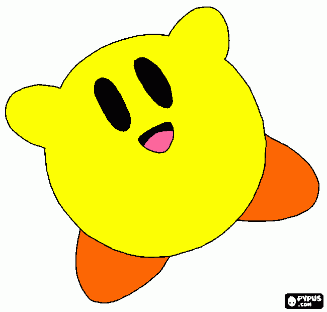 kirby giallo da colorare