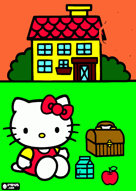 kitty casa da colorare