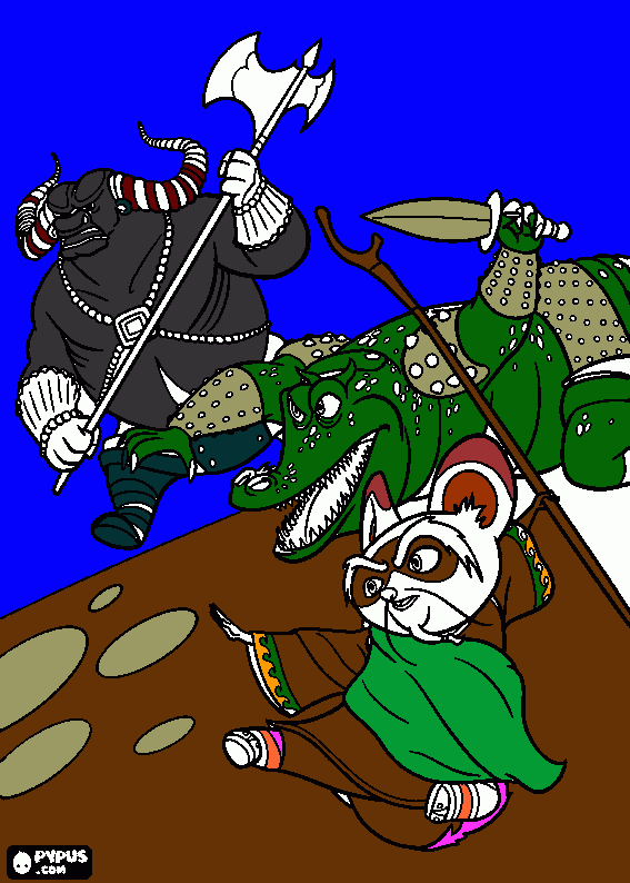 kunfu panda guerriero dragone da colorare