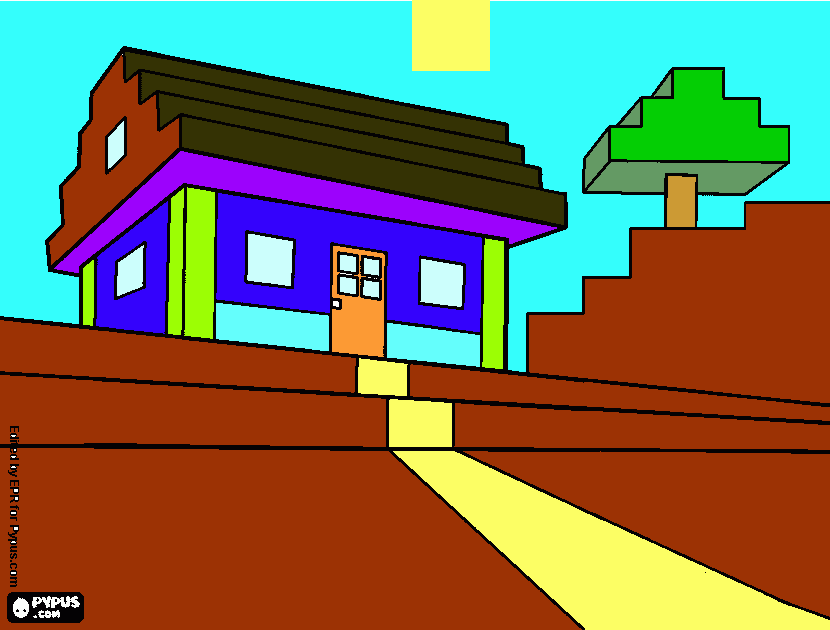 La casa di Minecraft da colorare