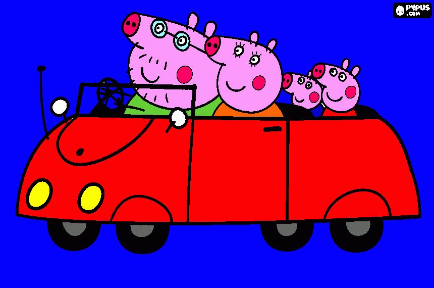 la famiglia in viaggio  da colorare