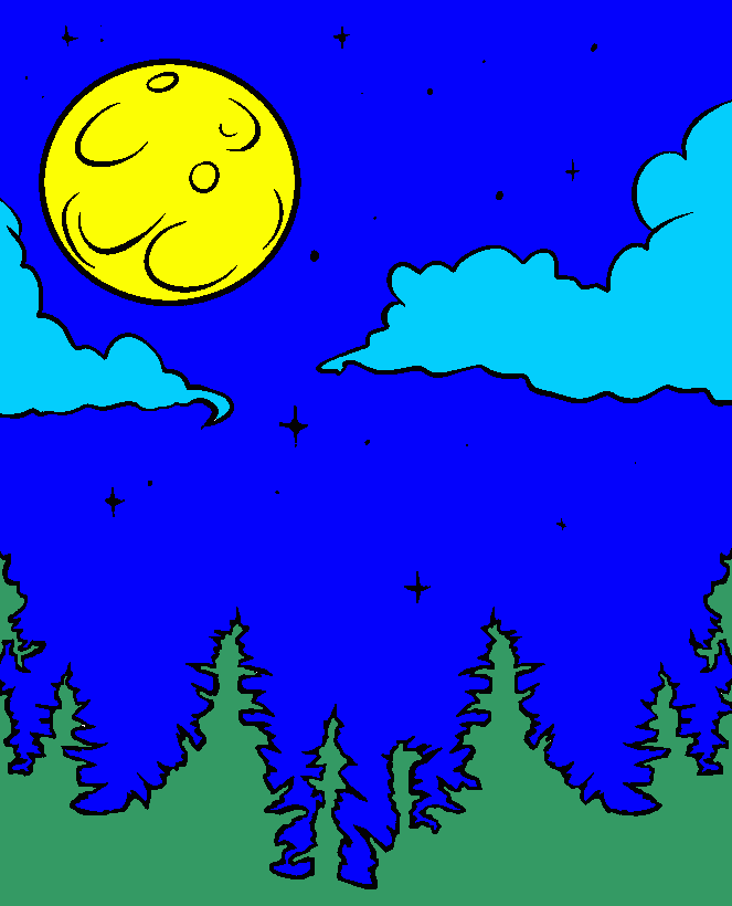 LA NOTTE da colorare