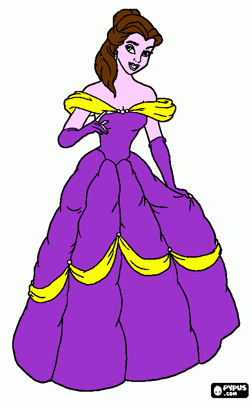 la principessa belle da colorare