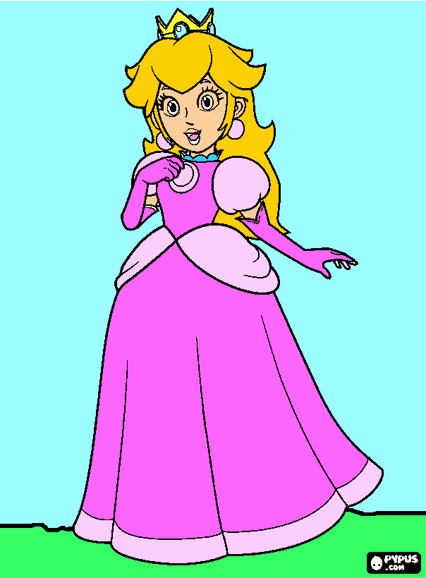 la principessa Peach da colorare