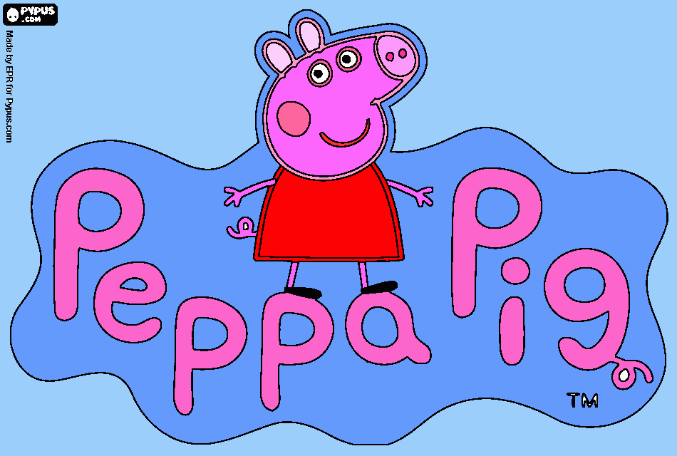 la scritta di peppa pig colorata da me. da colorare