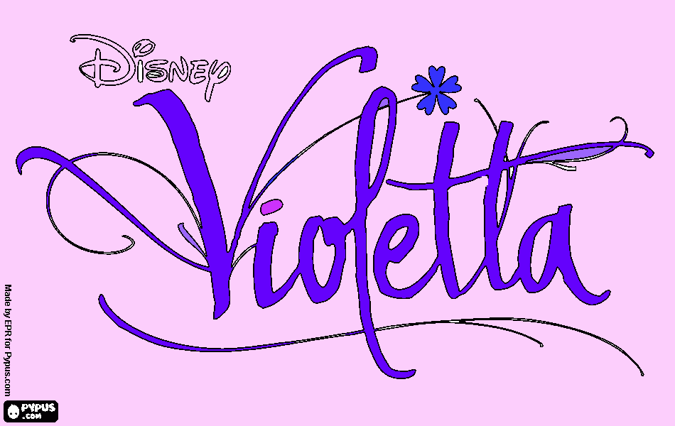 LA SCRITTA  DI VIOLETTA da colorare