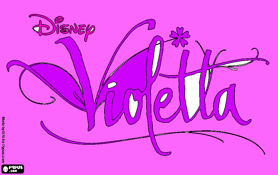 la scritta violetta da colorare