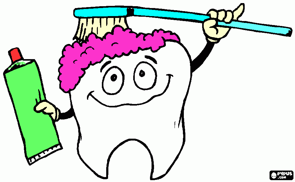 lavarsi i denti da colorare