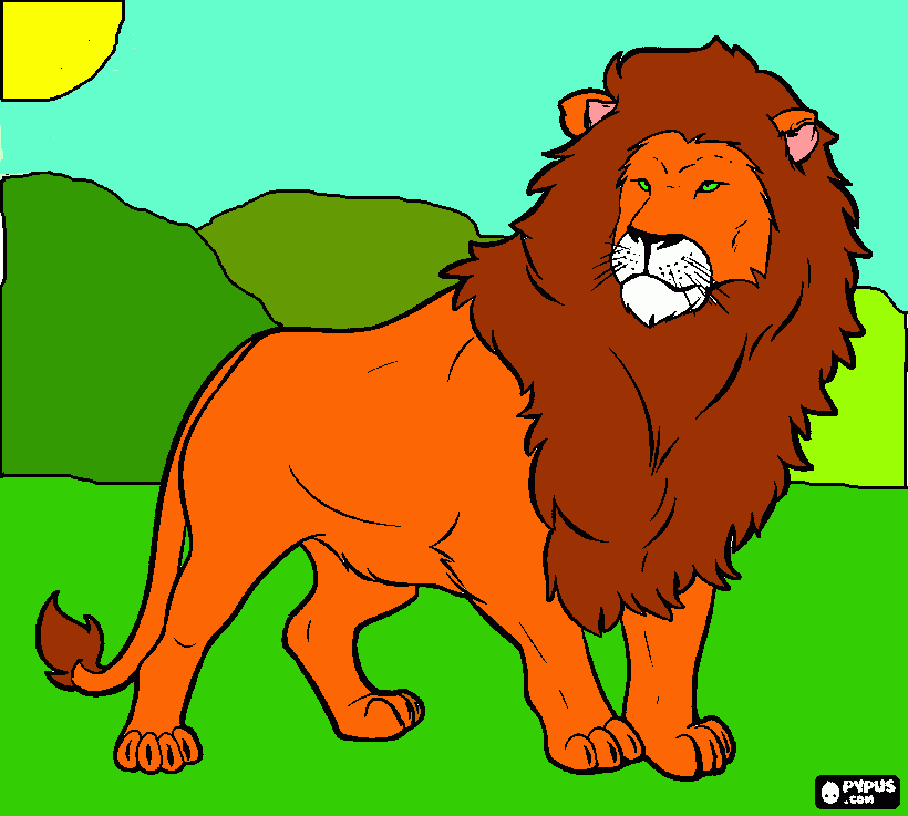 leone viola da colorare