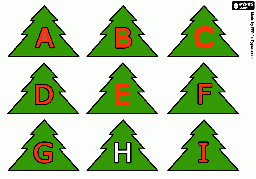 lettere alfabeto natale a-i da colorare