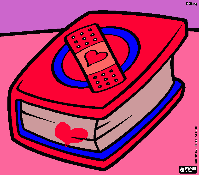 Libro col cerotto del cuore da colorare