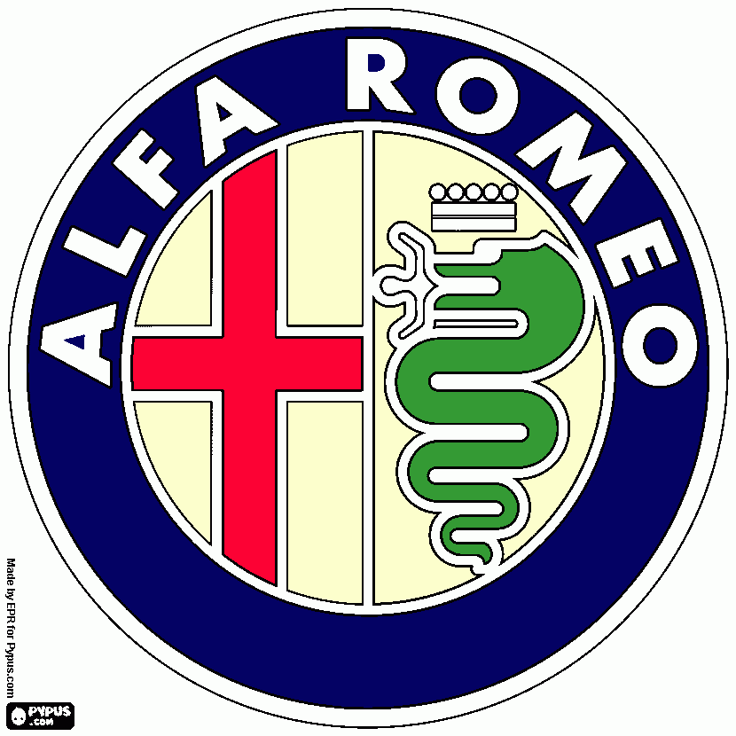 logo alfa romeo da colorare