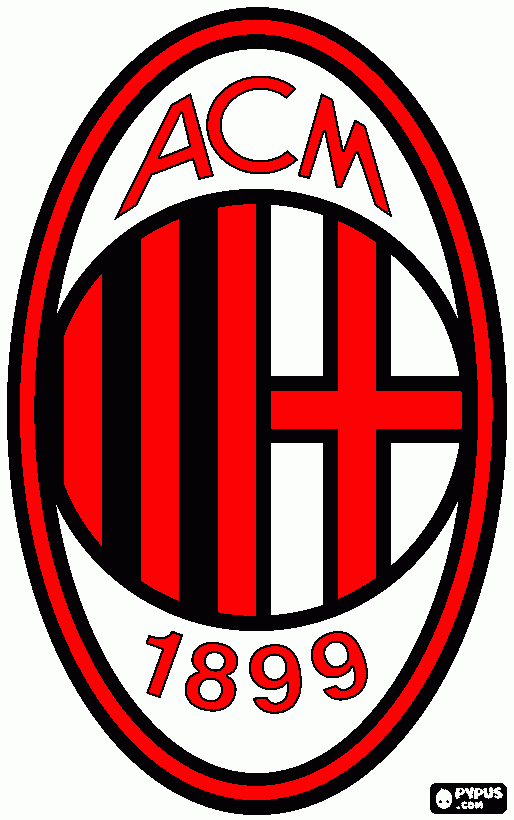logo milan da colorare
