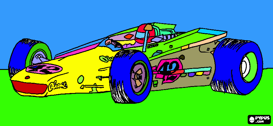 macchina f1 da colorare