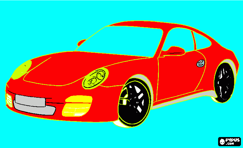 macchina porsche per mamma Alessia.Natale!  da colorare