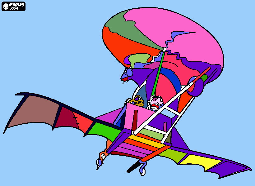 macchina volante da colorare