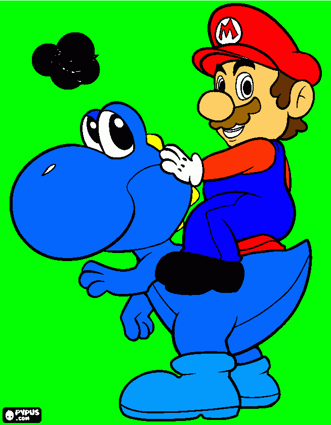 maerio e yoshi da colorare