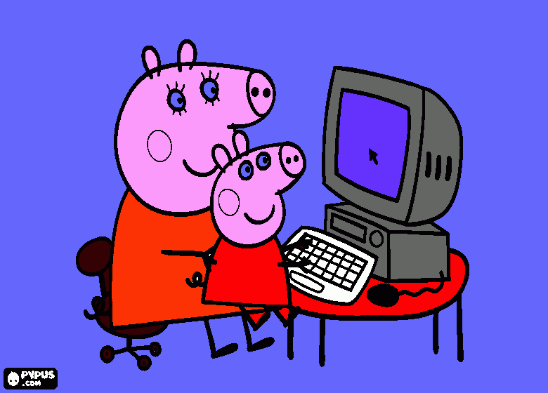 mamma ping e peppa ping da colorare