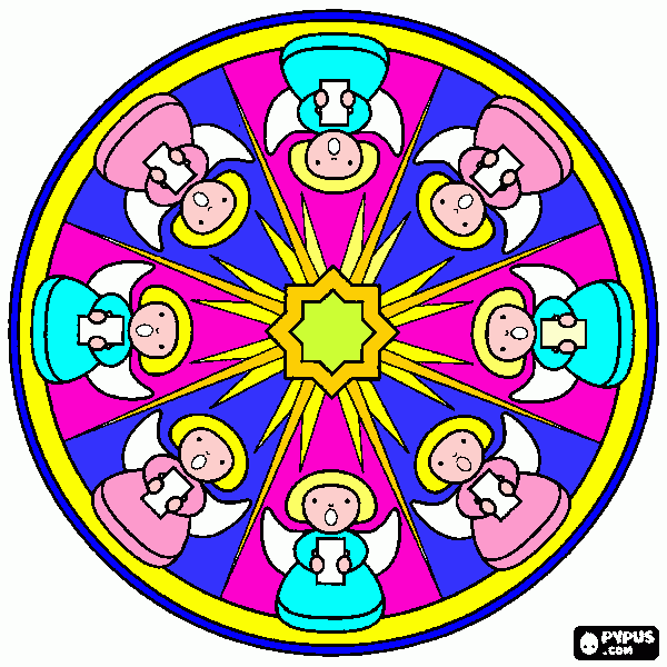 mandala angeli da colorare