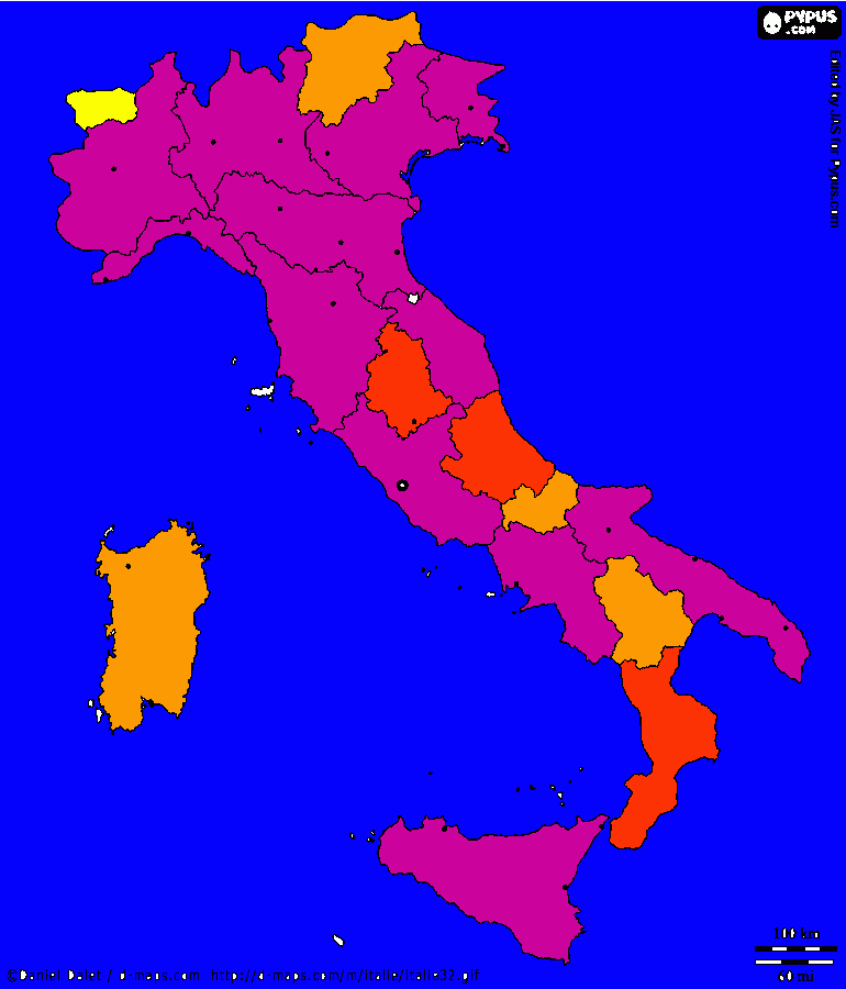 mappa densità popolazione italiana da colorare