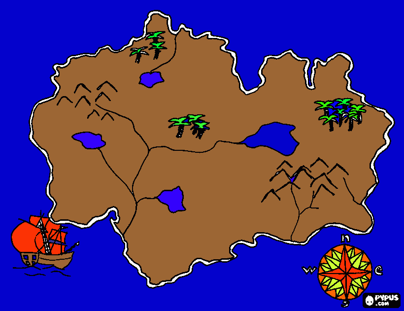 mappa pirati da colorare