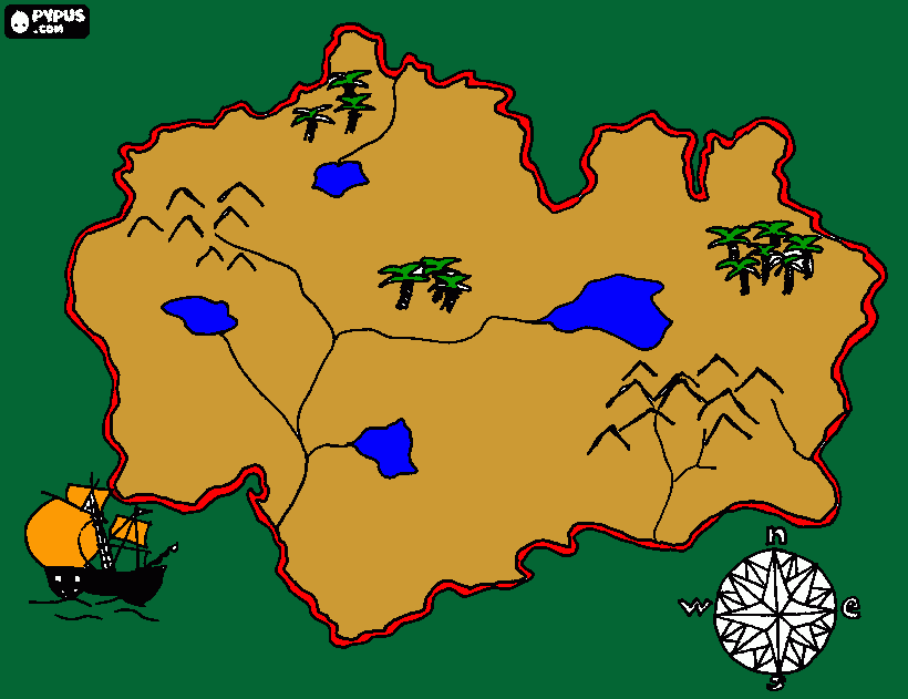 mappa tesoro da colorare
